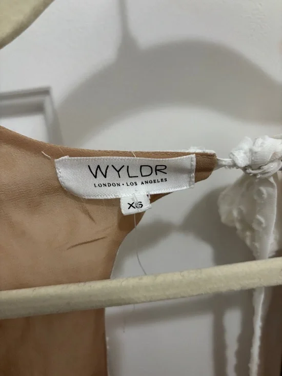 WYLDR White Dot Ruffle Tie-Front Mini Backless Dress - Picture 4 of 5